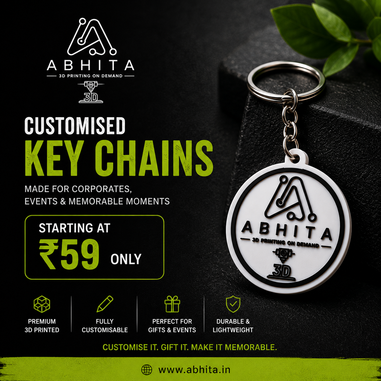 Customised 3D Printed Corporate & Event Keychains
